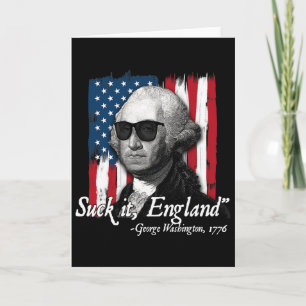 Tarjeta Chúpalo Inglaterra Divertido George Washington Ban