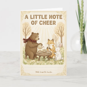 Tarjeta Chupinada de bebé del bosque Nuestros corazones es