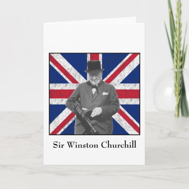 Tarjeta Churchill Con La Bandera Británica (Anverso)