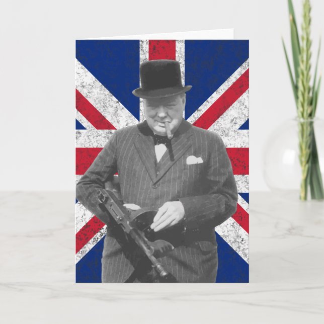 Tarjeta Churchill que presenta con la bandera británica (Anverso)