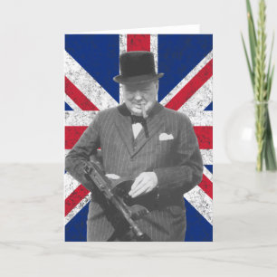 Tarjeta Churchill que presenta con la bandera británica