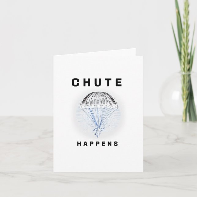 Tarjeta Chute Happens - Un diseño de paracaídas (Anverso)