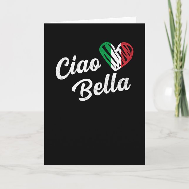 Tarjeta Ciao Bella Italiana Hola Hermosa Italia (Anverso)