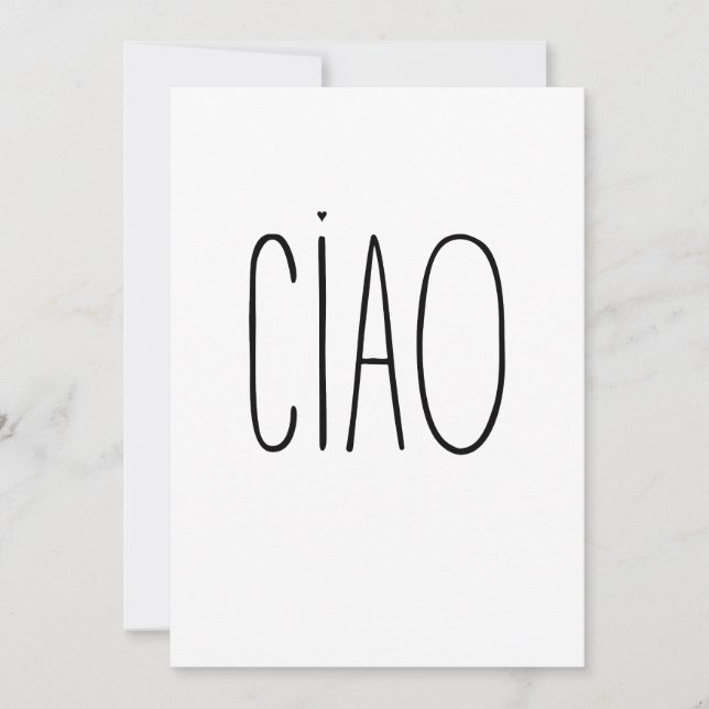 Tarjeta Ciao - minimalistic typography card (Anverso)