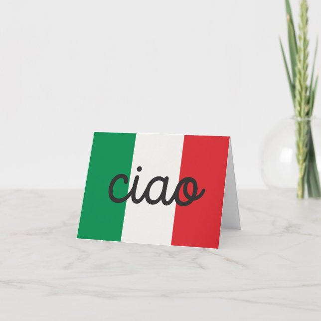 Tarjeta Ciao, saludo en italiano (Anverso)