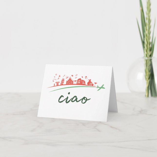 Tarjeta Ciao, saludo en italiano (Anverso)