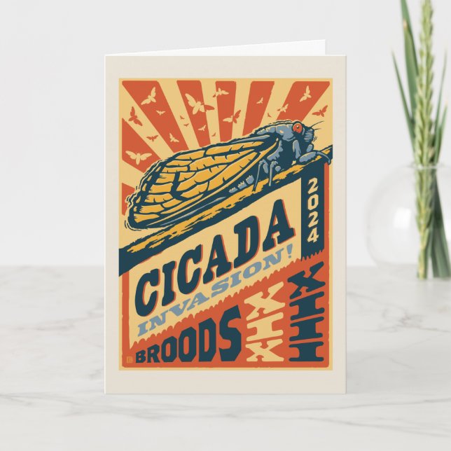Tarjeta Cicada Invasion 2024 Letra Press (Anverso)
