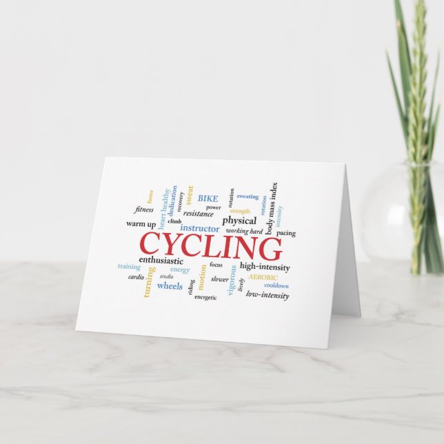 Tarjeta Ciclismo De Cumpleaños En Palabras (Anverso)