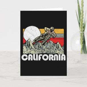 Tarjeta Ciclismo de Montaña California Vintage Retro Estil