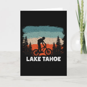 Tarjeta Ciclismo de montaña en Lake Tahoe al atardecer Ret