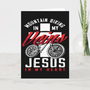 Tarjeta Ciclismo de Montaña en mis Venas Jesús en mi Coraz