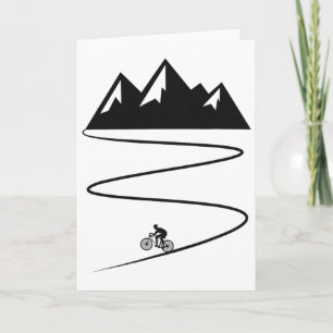 Tarjeta Ciclismo de Montaña Retro Gráfico de Ciclista Retr