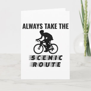 Tarjeta Ciclismo Siempre Tome La Ruta Escénica Para Montañ