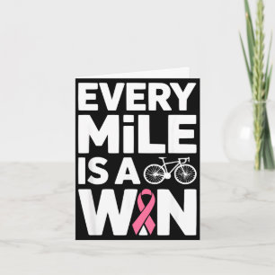 Tarjeta Ciclista concienciación cáncer de mama en biciclet