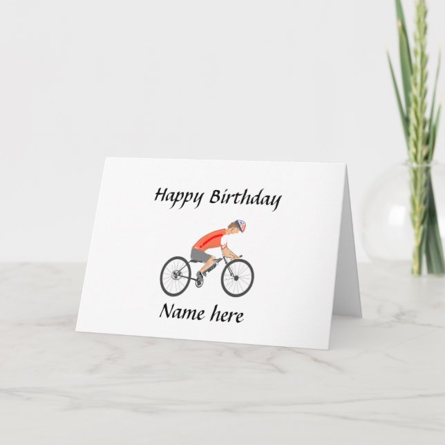 Tarjeta Ciclista de Carreras, añadir texto (Anverso)