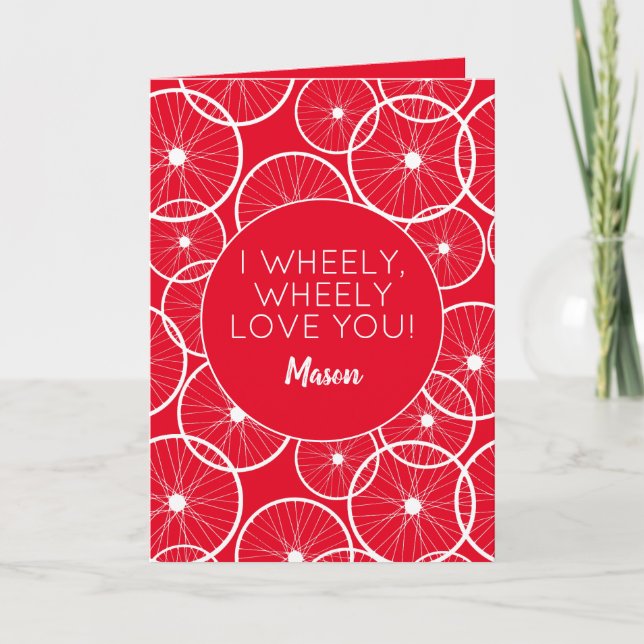 Tarjeta Ciclista I Wheely Love You (Anverso)