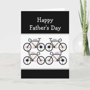 Tarjeta Ciclo de ciclismo en el día del padre, humor diver