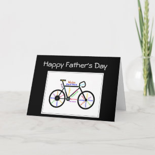 Tarjeta Ciclo de ciclismo en el día del padre, motivación 