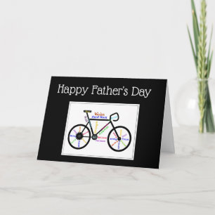 Tarjeta Ciclo de ciclismo en el día del padre, motivación 