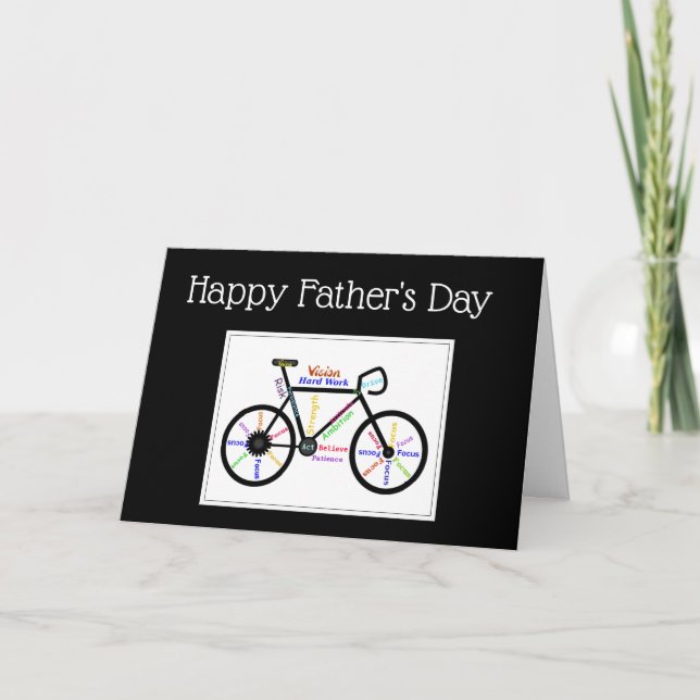 Tarjeta Ciclo de ciclismo en el día del padre, motivación  (Anverso)