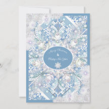 Cielo de encaje cerámico azul y copo de nieve