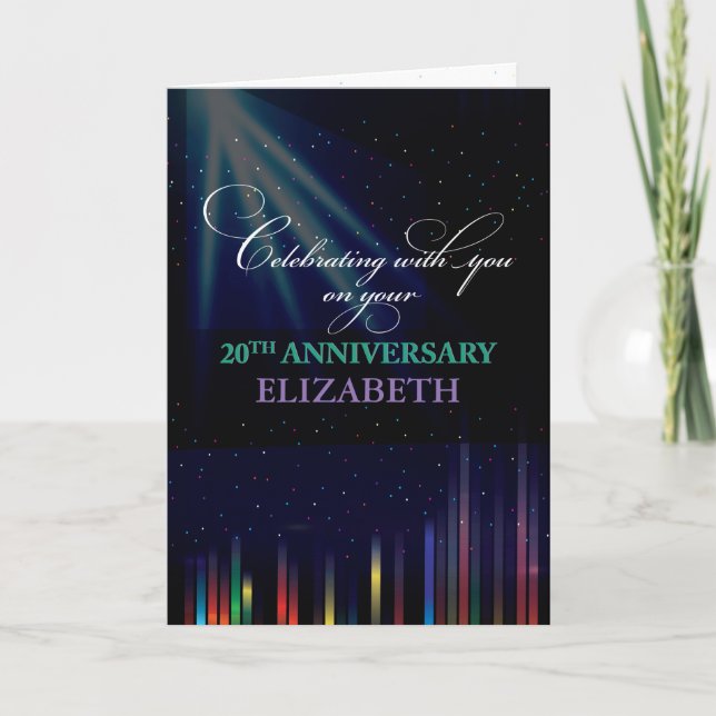Tarjeta Cielo del 20° Aniversario de los Empleados, negro  (Anverso)