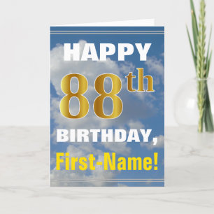 Tarjeta Cielo intrépido, nublado, 88.o cumpleaños del