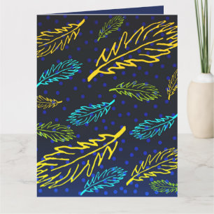 Tarjeta Cielo Nocturno Hojas de Otoño