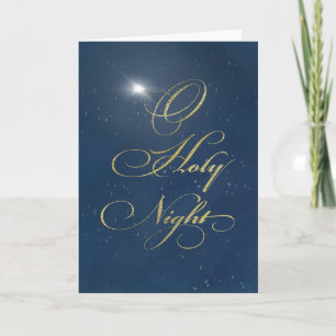 Tarjeta Cielo Religioso Noche Santa Navidad Digital Dorado