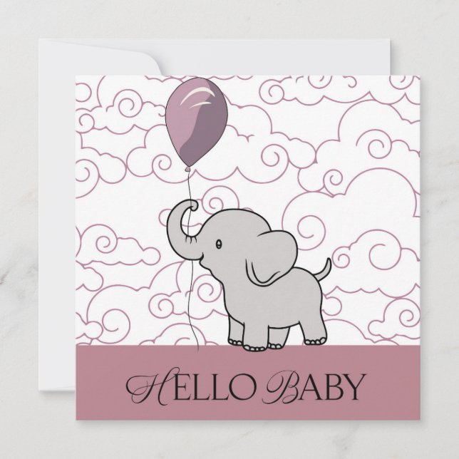 Tarjeta Cielos rosados y la primera sorpresa del bebé (Anverso)