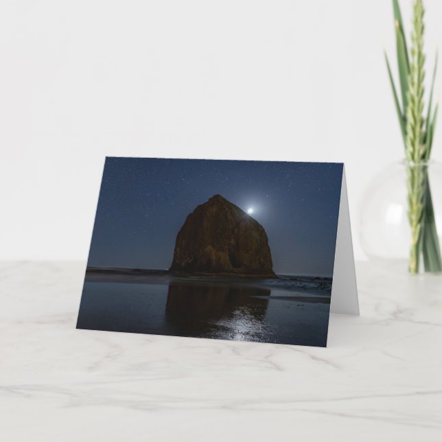 Tarjeta Cielos sobre Haystack Rock | Cannon Beach, Oregon (Anverso)