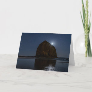 Tarjeta Cielos sobre la roca Haystack   Playa de Cannon, O