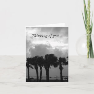 Tarjeta Cielos Tropicales De Cielos De Grayscale Pensando 