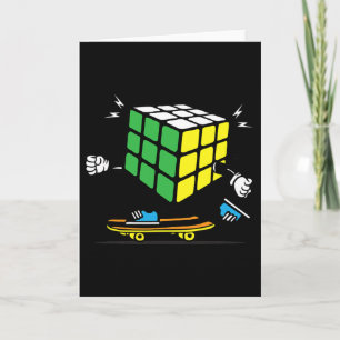 Tarjeta Ciencias de rompecabezas Cubo Patineta Kawaii Skat