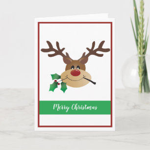 Tarjeta Cierno Cute Con Muérdago Feliz Navidad