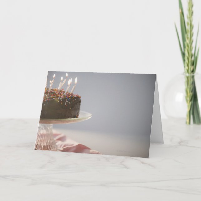 Tarjeta Ciérrese para arriba de la torta de cumpleaños del (Anverso)