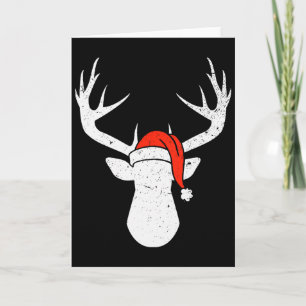 Tarjeta Ciervo Con Gorro De Santa Pijama De Navidad Regalo