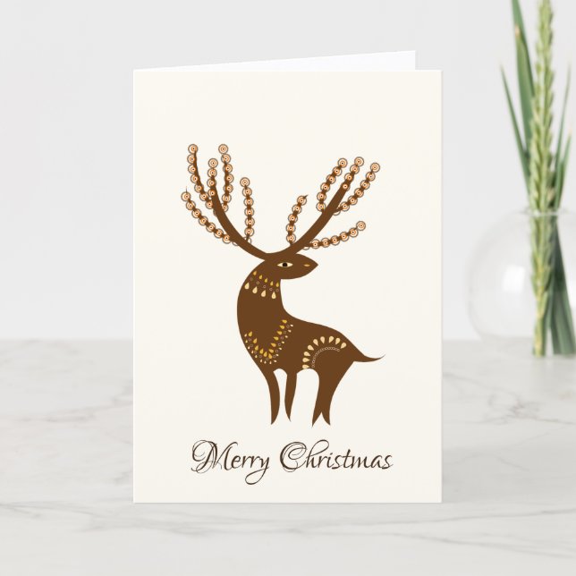 Tarjeta ciervo de Navidad (Anverso)