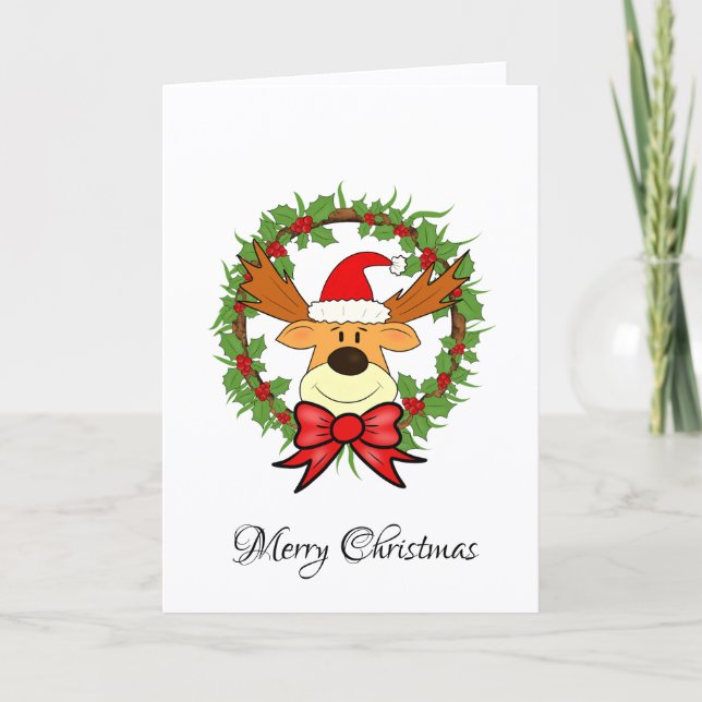 Tarjeta ciervo de Navidad (Anverso)