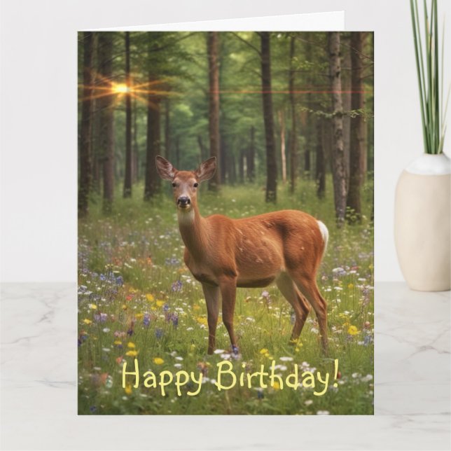 Tarjeta Ciervo en Bosque Mágico (Anverso)