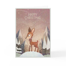 Ciervo festivo. Navidad profunda y nevada del bosq
