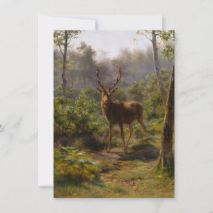 Tarjeta Ciervo (Macho) en el Bosque (por Rosa Bonheur)