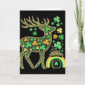 Tarjeta Ciervo Shamrock Duende Día de San Patricio Mujeres