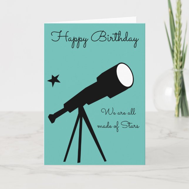 Tarjeta Cifras de cumpleaños del telescopio de Stars (Anverso)
