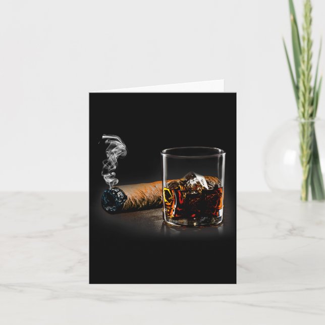 Tarjeta Cigar And Bourbon Great Gift For Cigar Lounge Love (Anverso)