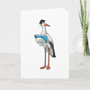 Tarjeta Cigüeña como profesora con libro