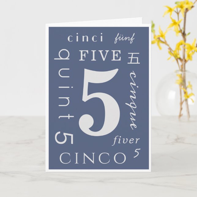 Tarjeta Cinco años de sobriedad (flor amarilla)