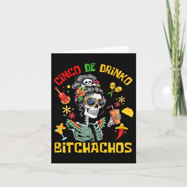 Tarjeta Cinco De Drinko Achos Cinco De Mayo Beber  (Anverso)