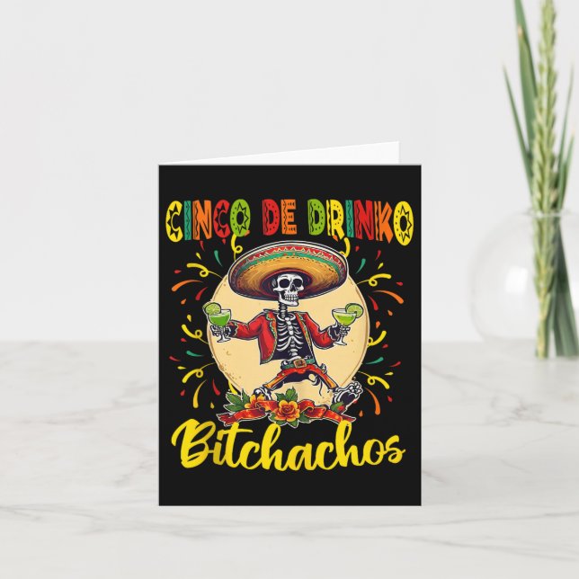 Tarjeta Cinco De Drinko Achos Cinco De Mayo Beber Gracioso (Anverso)