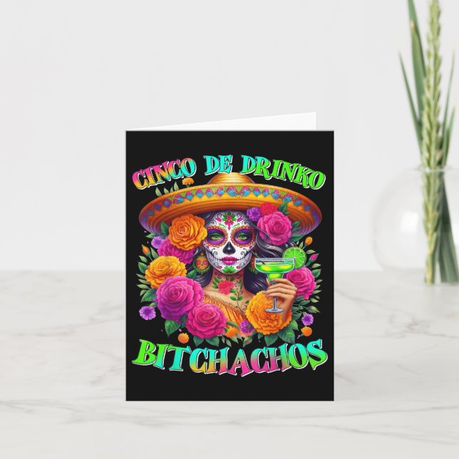 Tarjeta Cinco De Drinko Achos Cinco De Mayo Bebiendo Méxic (Anverso)